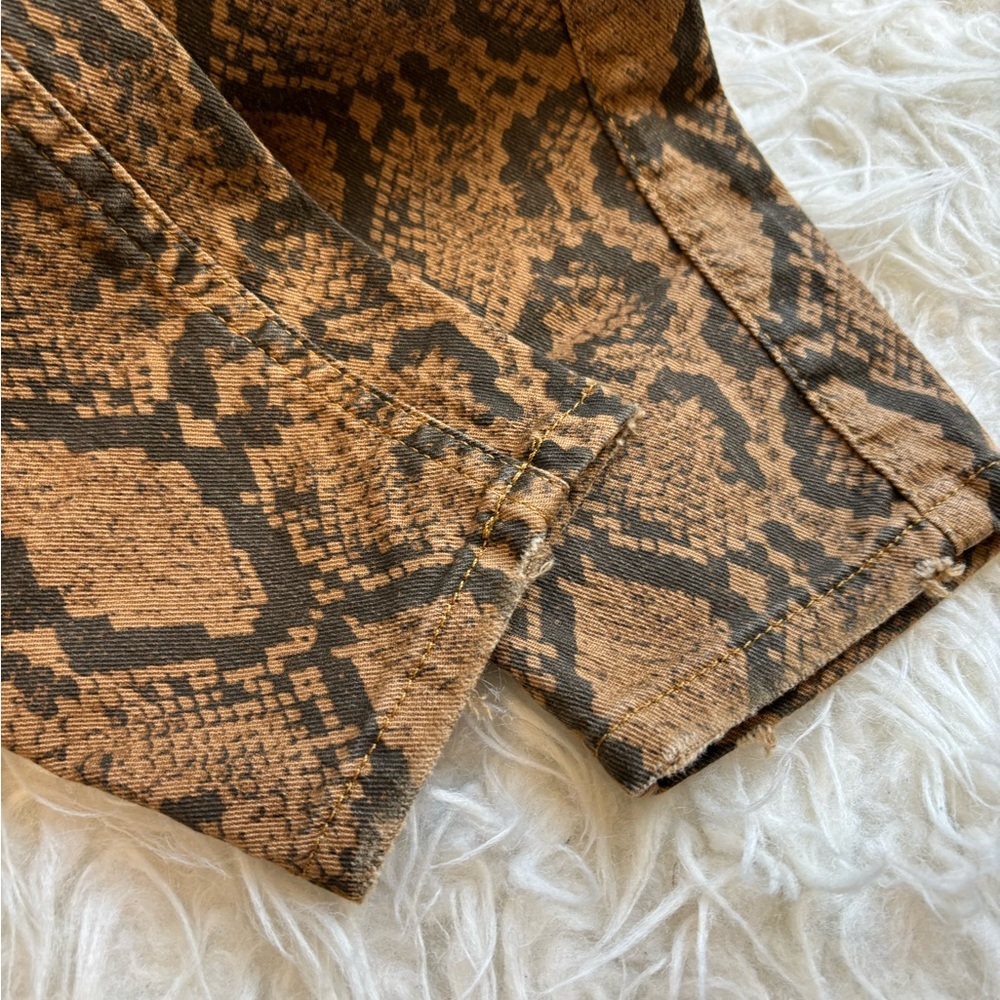 NWT Zara Brown Python Snake Print Stretch High Rise Skinny Jeans Womens Size 4 - Picture 11 of 13